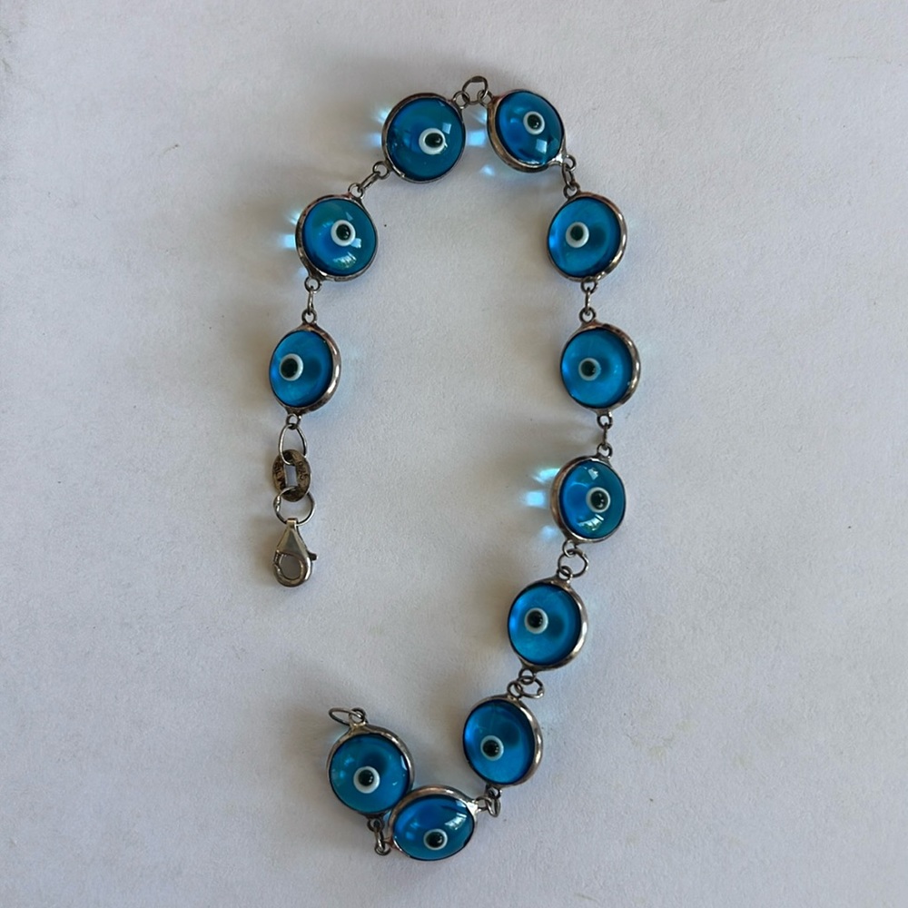 Devil eyes silver bracelet